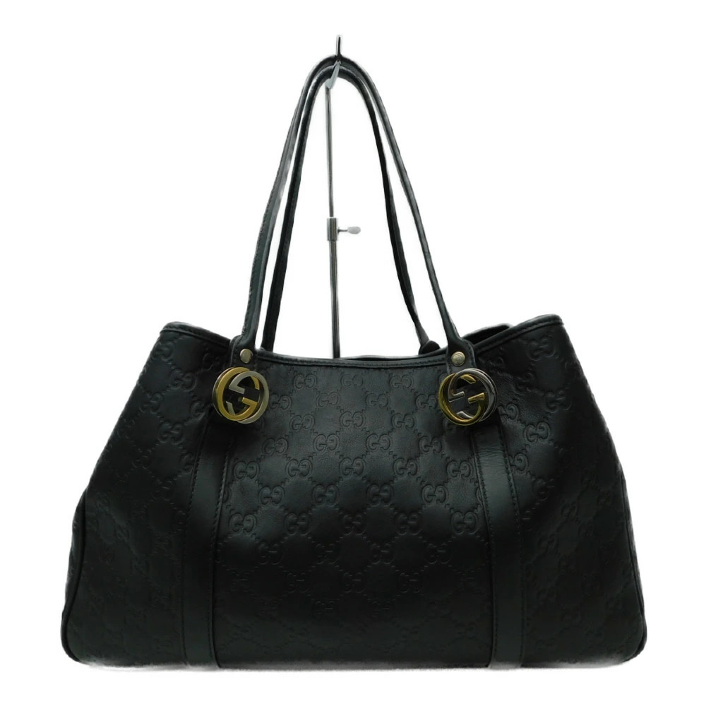 GUCCI Guccissima Tote Bag GG Black Leather